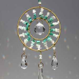 Łapacz słońca z amazonitem i kamieniem księżycowym