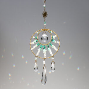 Łapacz słońca z amazonitem i kamieniem księżycowym