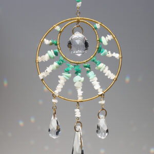 Łapacz słońca z amazonitem i kamieniem księżycowym