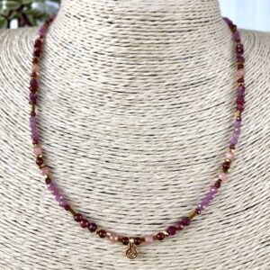 Amiya - Naszyjnik z rubinem i turmalinem