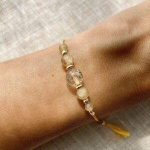 Bransoletka Arshi z apatytem i kwarcem