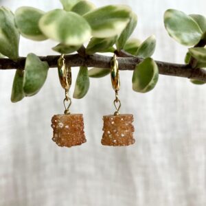 Kolczyki Kashi z druzą agatu