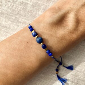 Bransoletka Sasi z pirytem i lapis lazuli