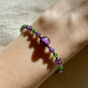 Bransoletka z tanzanitem i diopsydem