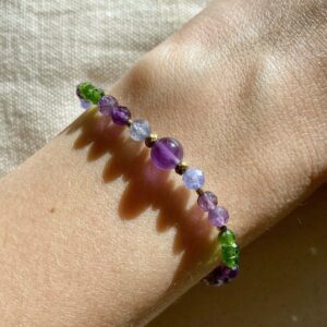 Bransoletka z tanzanitem i diopsydem