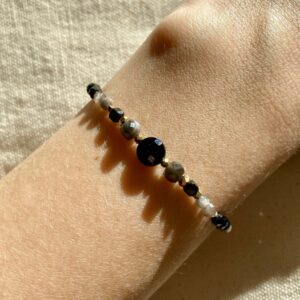 Bransoletka z turmalinem i obsydianem