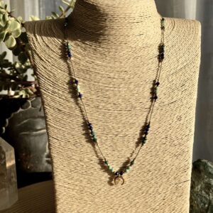 Naszyjnik z turkusem, lapis lazuli i chryzokolą