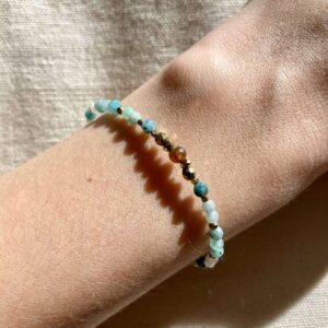 Bransoletka z chryzokolą i hematytem