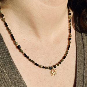 Naszyjnik z czarnym i zielonym turmalinem