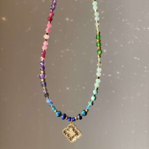 Kolorowy, gradientowy naszyjnik z kamieni naturalnych #1