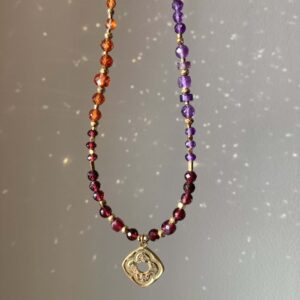 Kolorowy, gradientowy naszyjnik z kamieni naturalnych #3